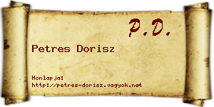 Petres Dorisz névjegykártya